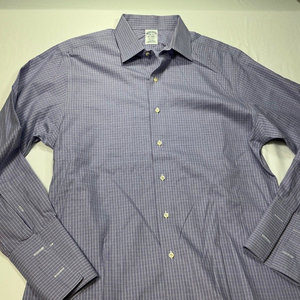 Brooks Brothers Regent Dress Shirt Plaid Checkered Button Down 16-34 - Picture 5 of 10